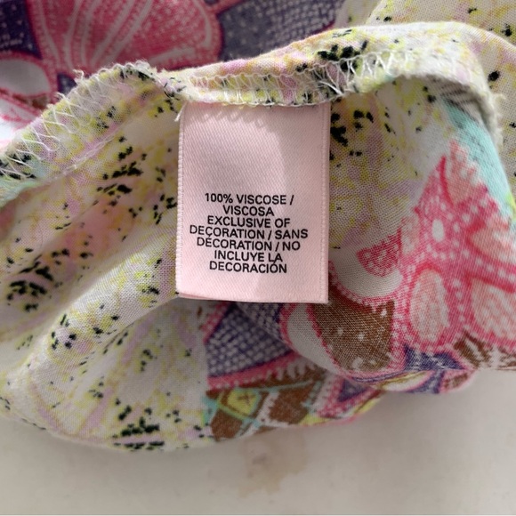 Victorias Secret S Relaxed Pink Green Blue Mixed Print Patchwork Swim Cover Up - Picture 11 of 12